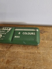 Vintage Reeves Canada Student 8 Water Colour Paint Tin No. 158 England – Empty