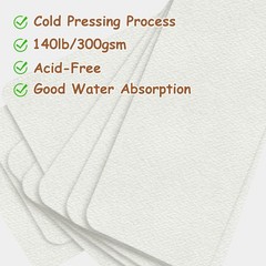 120 Sheets Watercolor Paper Blank Cards, 140 lb/300 GSM Blank Bookmarks with …
