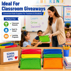 24 Pack Bulk Back to School Supply Kits, Complete Stationery Sets for Charity Do