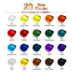 Professional Acrylic Paint Sets-20 Colors(75ml/2.54oz)-Heavy Body Acrylic Pai…
