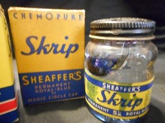 Vintage Lot of Higgins and Skrip Ink Boxes and Bottles Red Blue Green India Ink