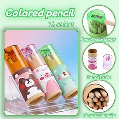 Mini Colored Pencils Set of 36 3 Tubes x 12 Colors – Portable Art Kit with Bu…