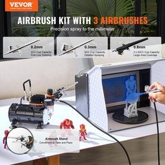 VEVOR Airbrush Kit, Professional Big-Professional, Black-airbrush Set