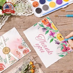 Prudiut 25 Sheets Cotton Watercolor Paper, 300 GSM Deckled Edge, 5 x 7 inch, Rou