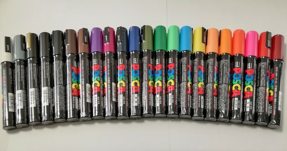 Uni POSCA PC-5M Medium Point Marker Pens 1.8-2.5mm 22 Colors Free Choice