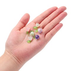 10PCS 13x14mm Acrylic Flower Charm Lily of the Valley Jewelry Yellow