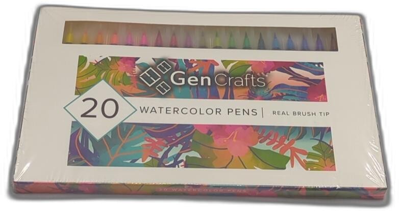 Gencrafts Watercolor Brush Pens – Real Brush Tips – No Mess Storage Case