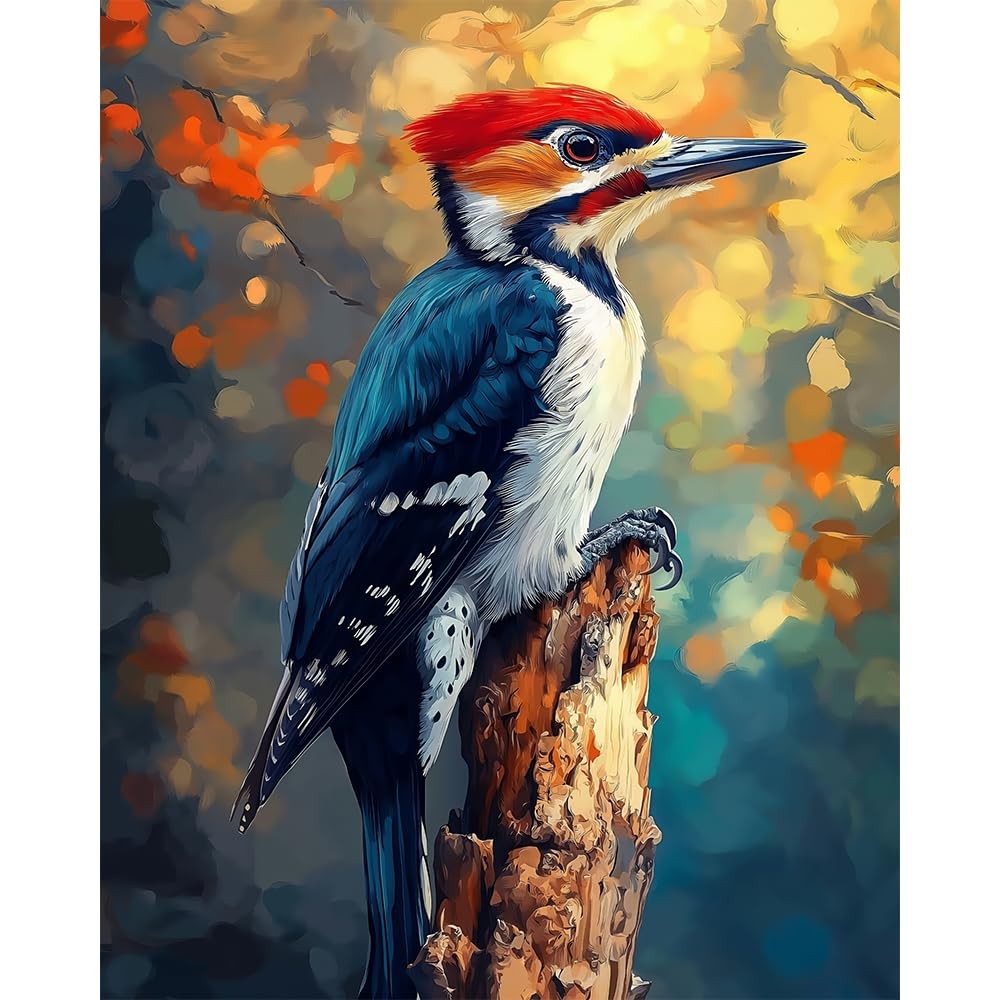 Bird Paint by Numbers Kit for Adults Beginner Animal DIY Painting Kits for Adult