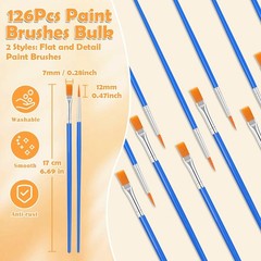 240 Pcs Small Paint Brush Set – Flat Fine Tip for Kids, Acrylic, Oil, Watercolor