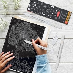 0.5mm White Gel Pen Set Extra Fine Point Waterproof Ink for Art Journaling DIY A