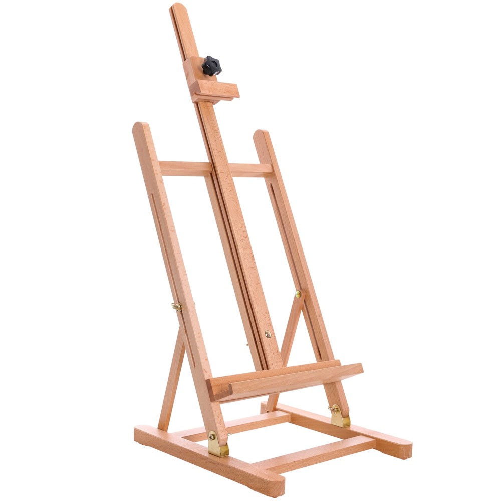 U.S. Art Supply Medium Tabletop Wooden H-Frame Studio Easel Adjustable Beechwood
