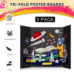 HAUTOCO 3 Pcs Small Trifold Poster Board 21 x 14 inches Tri Fold Presentation…