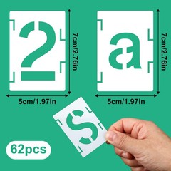 Augshy 2 Inch Letter Stencils for Painting, 56 Pcs Reusable Interlocking Lett…