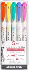 Zebra Pen Mildliner Double-Ended Brush Pen Ideal for Bible Highlighting No Bleed