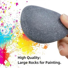 24 PCS Rocks for Painting, 3″-4″ Flat DIY Painting Rocks, Large Smooth Rocks …