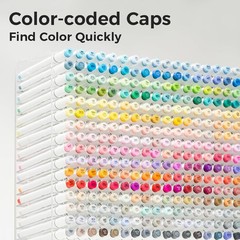 Coloring Illustration Markers – 216 Dual-Tip Brush Markers