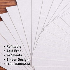 Watercolor Sketchbook A5 (8.3″ x 5.8″), 24 Sheets 100% Cotton Hot Press 300GS…