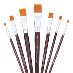 Flat Paint Brush Set 7pcs for Acrylic Watercolor Gouache Oil and Body Painting