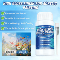 Acrylic Varnish, Gloss Varnish for Acrylic Painting, Non-Yellowing, Resists Crac