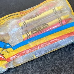 Vintage Crayola 1986 Bundle Of Colors Wrapped 3 Pack 45 Crayons RED YELLOW BLUE