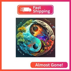 DPHERO DIY Yin and Yang Nature Diamond Painting Kits for Adults,5D Tai Chi Diamo