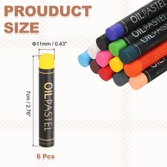 6Pcs, Oil Pastels Soft Oil Chalk Pastels Color Crayons Yellow