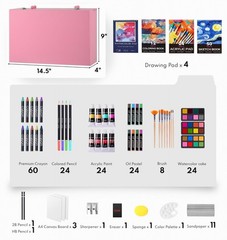 194 Piece Deluxe Art Set, Painting Drawing Art Supplies with 4 Drawing Pads, …
