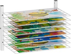 mocomax Wall Mount Art Drying Rack, 8 Removable Shelves Metal Paint Drying Ra…