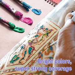 Colorful Stain Glass Paint Set 9.6 Fl Oz (Pack of 1), 0.4 24)