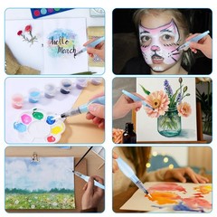 8Pcs Watercolor Brush Pens, Refillable Water Brush Pens Premium Leakproof Wat…