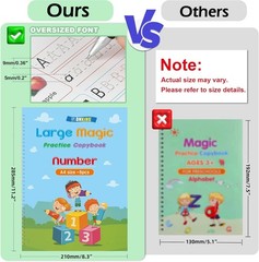 Innovative 5-Pack Calligraphy Copybook for Kids – Includes Wooden Tracing Board