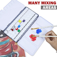 Large Metal Watercolor Palette Tin with Lid for 48 Half Pans and Mixing Areas