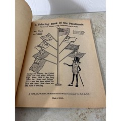 President of the United States To Color 1969 Planters Mr Peanut Coloring Book
