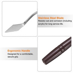 4pcs Painting Palette Knife 6.3″ Pointed Stainless Steel Blade, Red