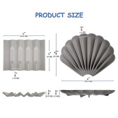 2 PCS Silicone Paint Brush Holders Small Multiple Slots Rest Watercolor Grey