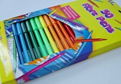 50 Felt tip Colouring fibre pens, fine tips art craft drawing pen, boxed