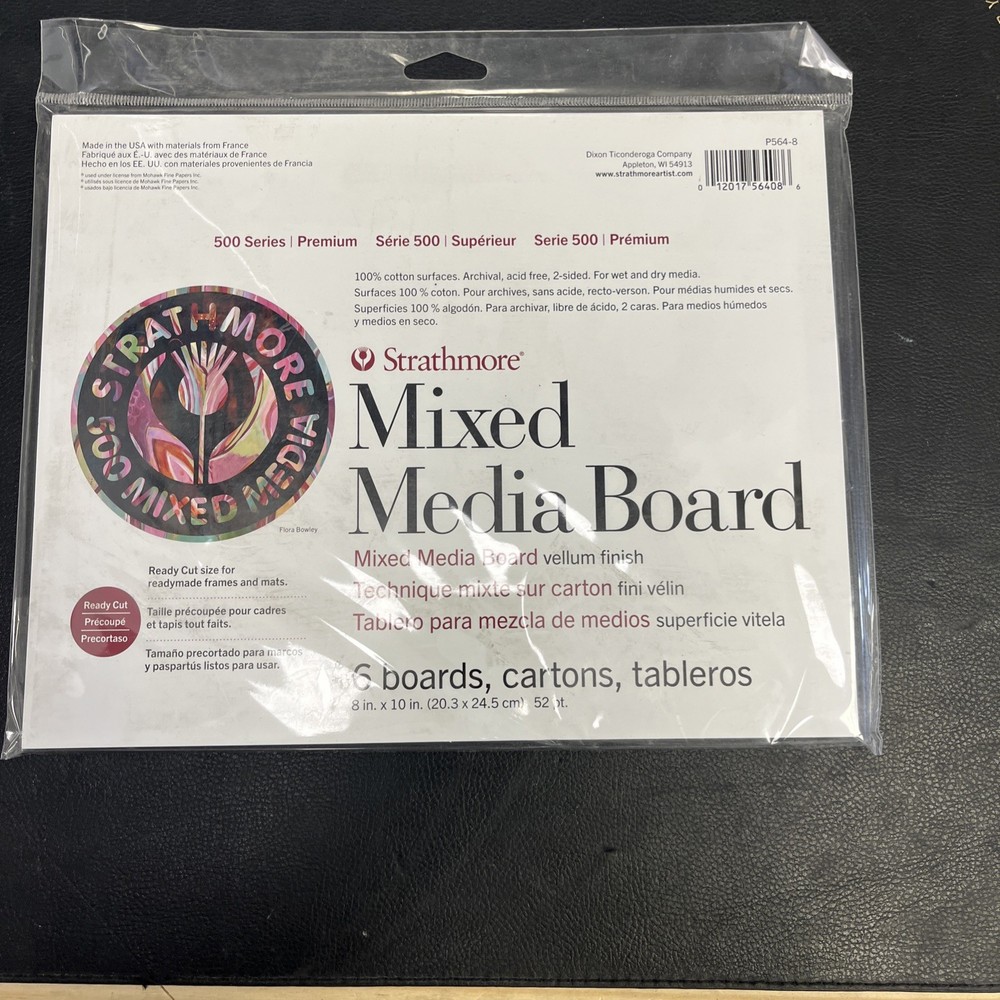 5648 500 Series Mixed Media Board Vellum 8×10 Inch White 6 Sheets For Art