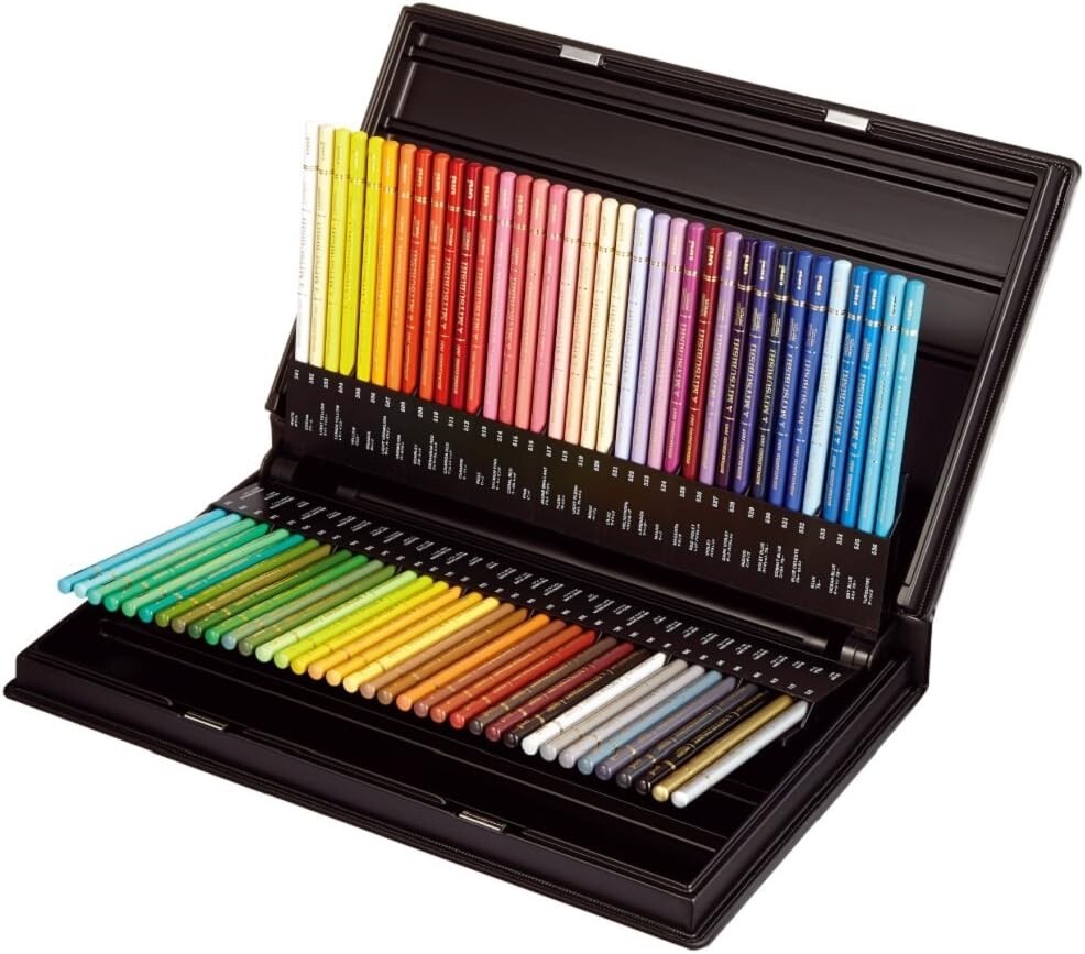 MITSUBISHI uni Colored Pencil 72 Colors Set UC72C art illustration clear tone