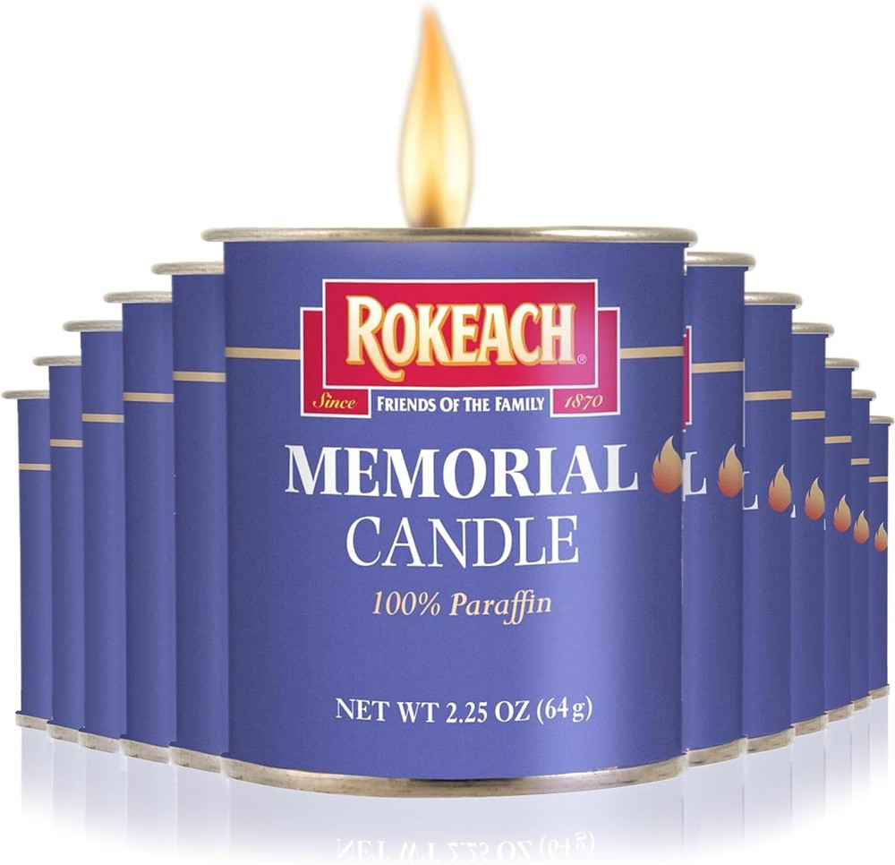 Rokeach 24 Hour Tin Candles (12 Pack) | Emergency for White