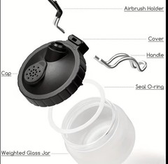 Pro Heavy-Duty Glass Airbrush Wash Pot Station, Holder & Nozzle Cleaning Kit