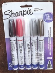 Sharpie OIL Based MEDIUM Paint Markers: Black/Red/White/Silver/Gold #1770458