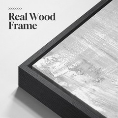 Large Framed Black and White Gray Abstract Wall Art, 3 Piece Modern Canvas Pr…