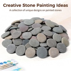 ROCART 100 PCS Small 1.77-2.17″ Smooth Natural River Rocks for Painting, Flat…
