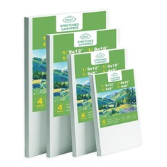 Stretched Canvas for Painting, 4 Pack – 9×12, 8×10, 6×8, 4×6, 100% Cotton Pre…