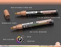 22 Acrylic Paint Marker Pen Skin Flesh Tones Pro Color Series Set 3mm Medium Tip