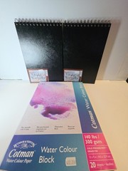 3 piece- watercolor paper lot- Strathmore Field x2- Windsor & Newton Block
