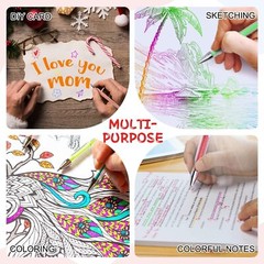 100 Glitter Gel Pens Set – Plus 30% More Ink Vibrant Colors for Adult Coloring