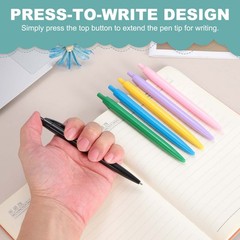 50 Pcs BallPoint Pens, Retractable Black Ink Bulk Pens, Candy Blue Casing