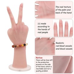 Realistic Silicone Female Hand Life Size right hand-Without skeleton, Ivory