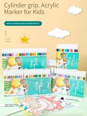 12–60 Color Acrylic Marker Set – Soft Tip Pens for Kids, Fabric, Stone & More